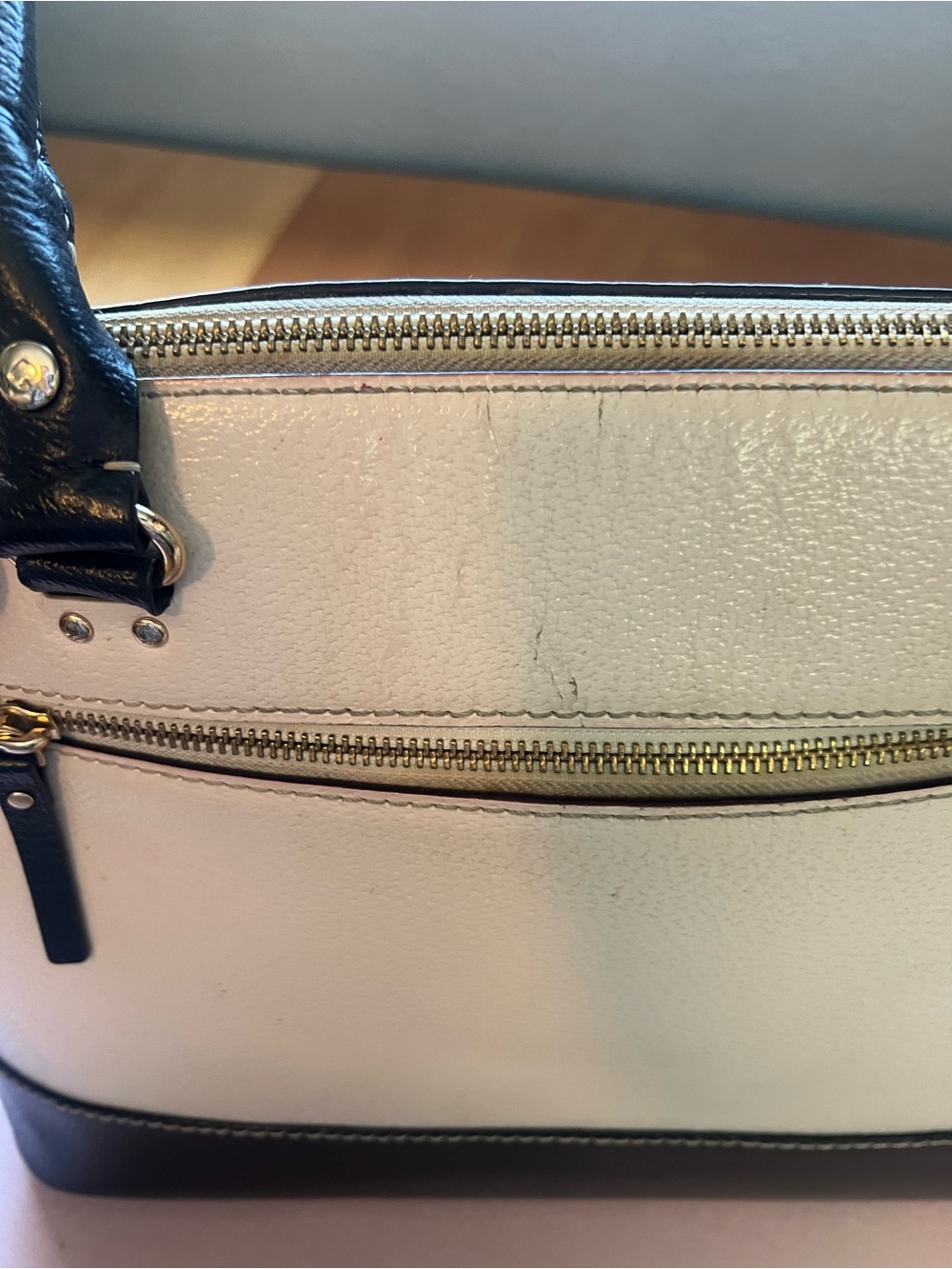 kate spade Cream and Black Satchel with Structured Dome Shape - Picture 5 of 16